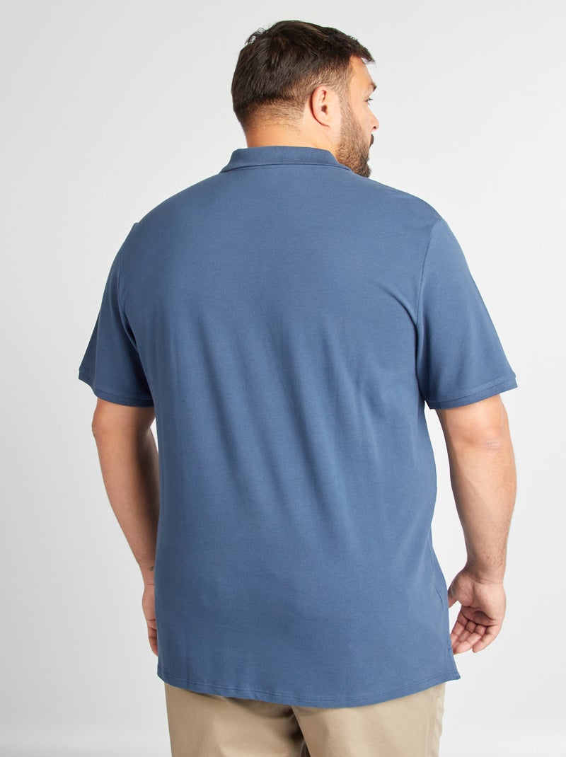 Polo em malha piqué AZUL - Kiabi