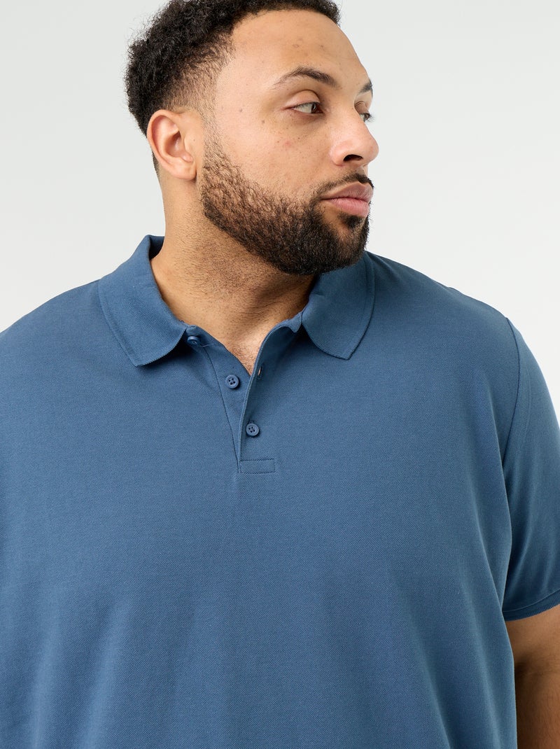 Polo em malha piqué AZUL - Kiabi