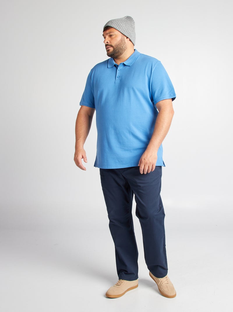Polo em malha piqué AZUL - Kiabi