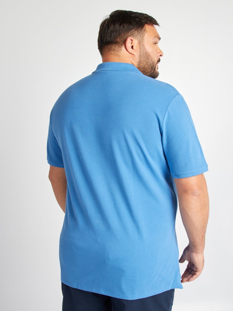 Polo em malha piqué AZUL - Kiabi