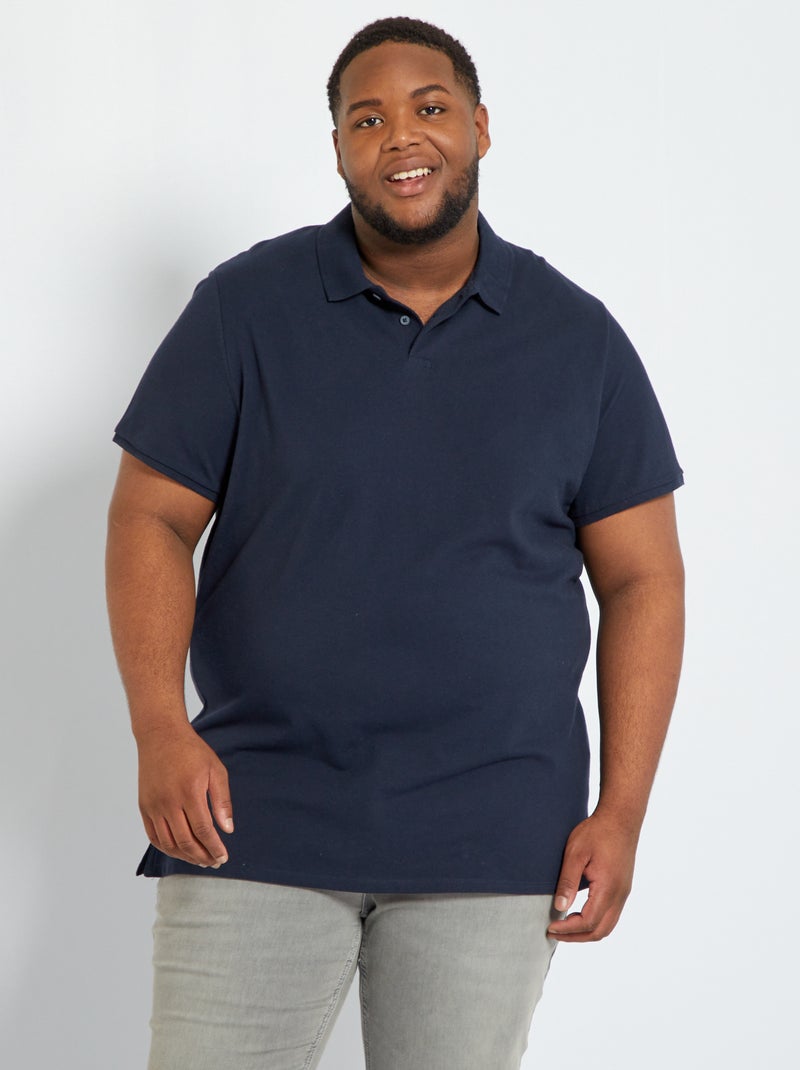 Polo em malha piqué AZUL - Kiabi