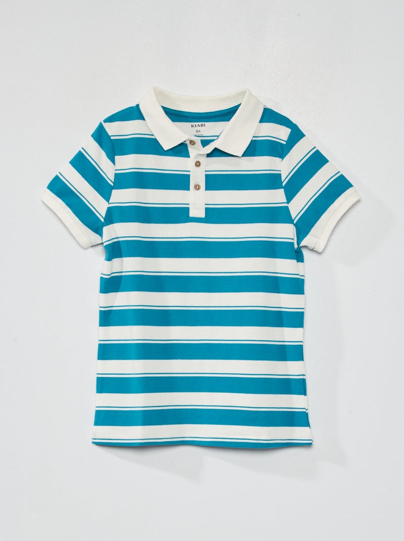 Polo em malha piqué AZUL - Kiabi