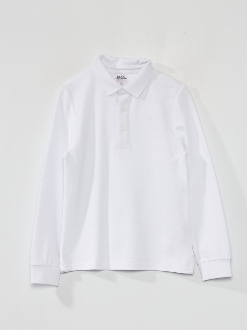 Polo em malha piqué Branco - Kiabi