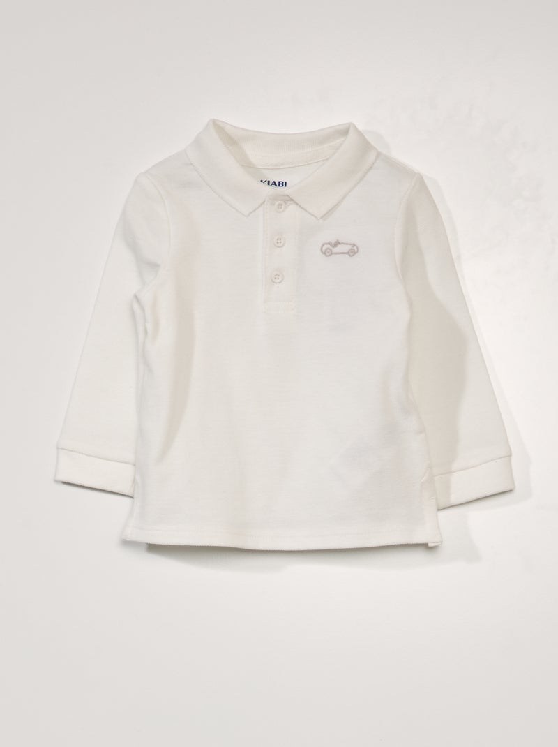 Polo em malha piqué BRANCO - Kiabi