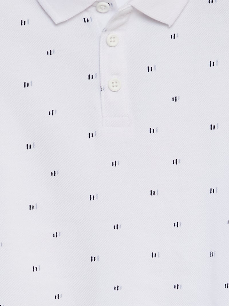 Polo em malha piqué BRANCO - Kiabi