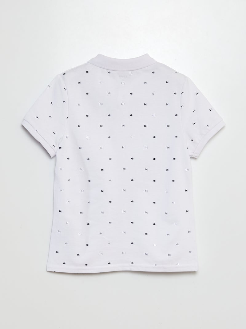 Polo em malha piqué BRANCO - Kiabi