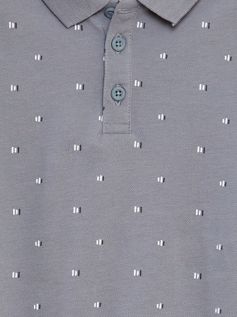 Polo em malha piqué CINZA - Kiabi