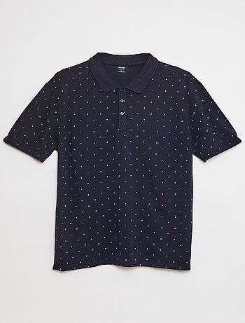 Polo em malha piqué estampado