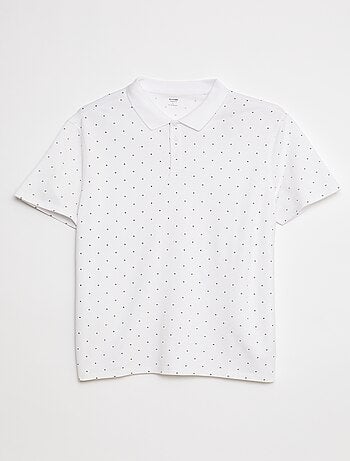 Polo em malha piqué estampado