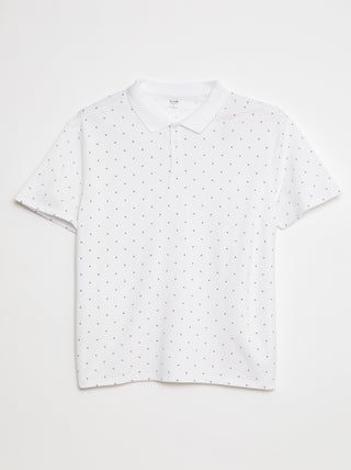 Polo em malha piqué estampado