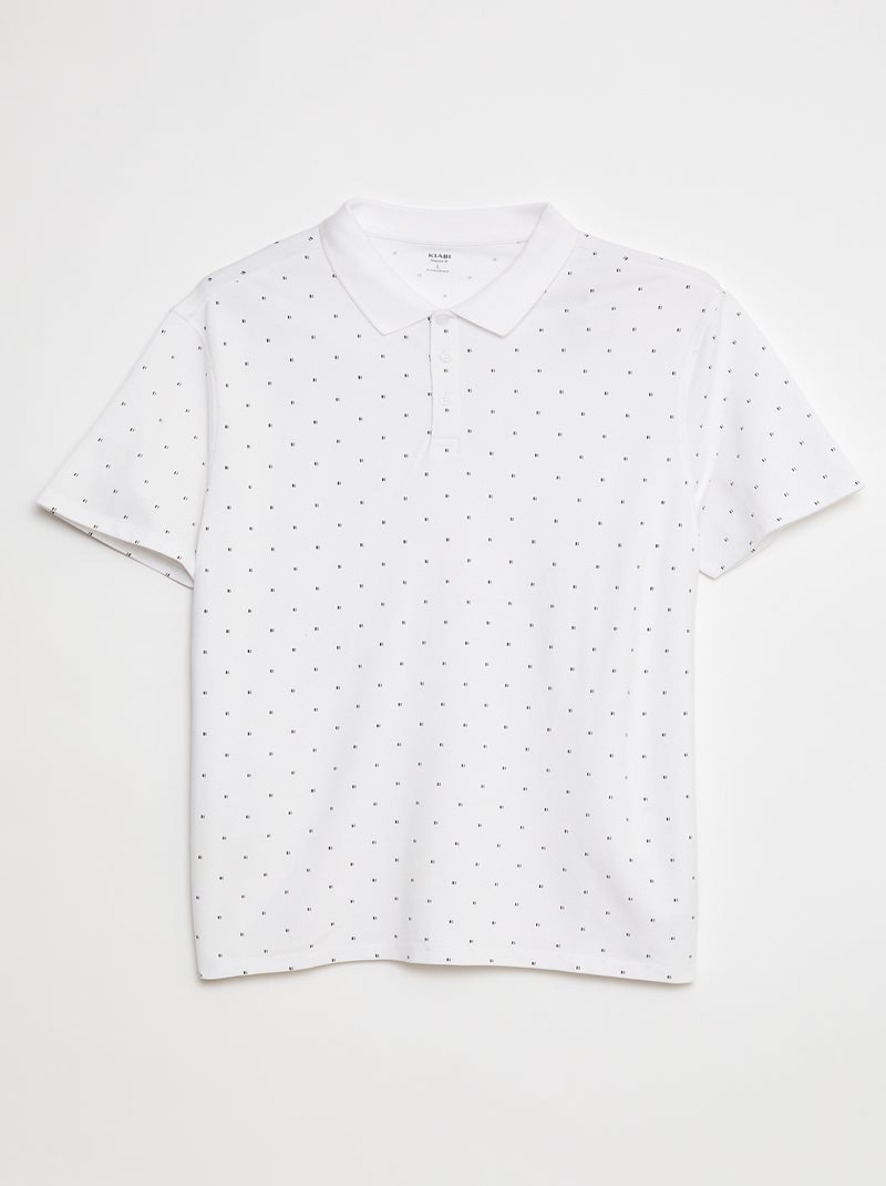 Polo em malha piqué estampado BRANCO - Kiabi