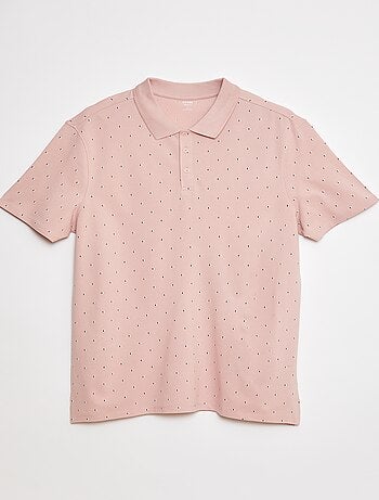 Polo em malha piqué estampado