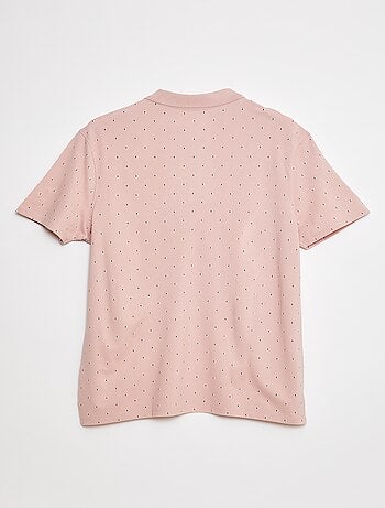 Polo em malha piqué estampado