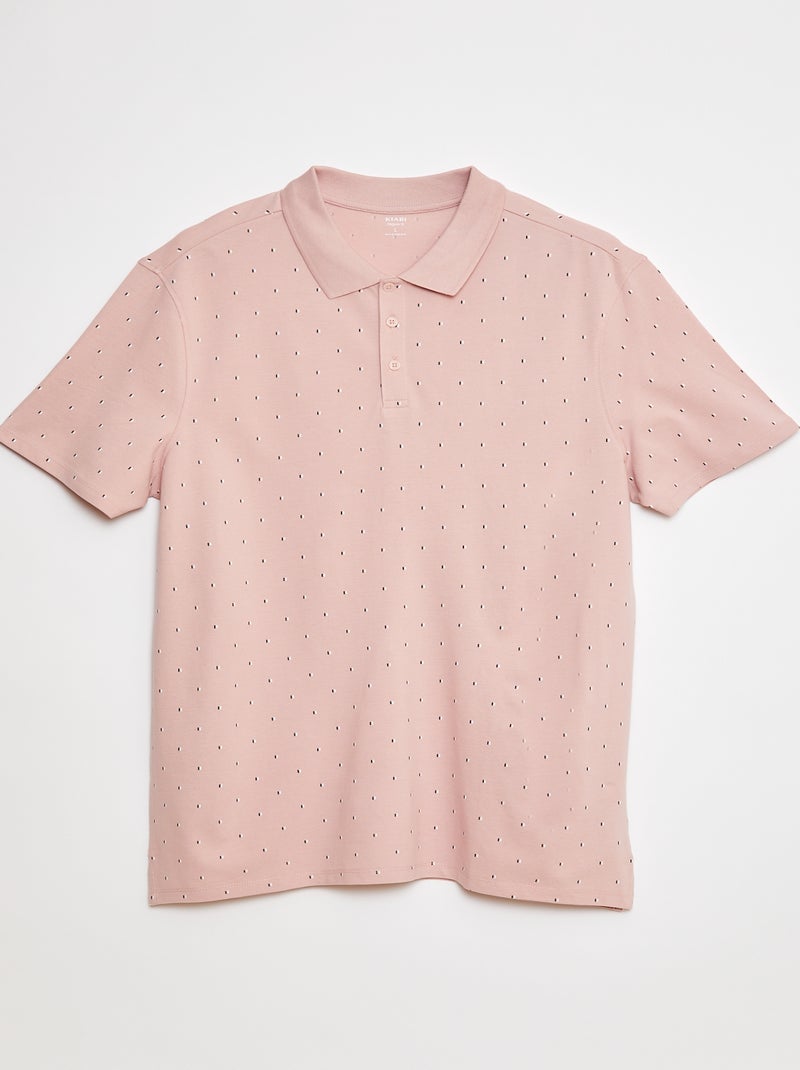 Polo em malha piqué estampado ROSA - Kiabi