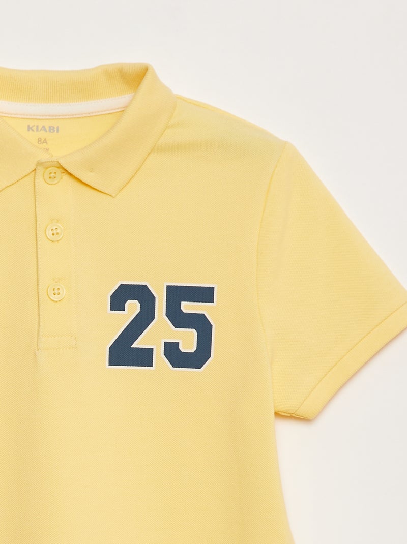 Polo em malha piqué estilo desportivo BRANCO - Kiabi