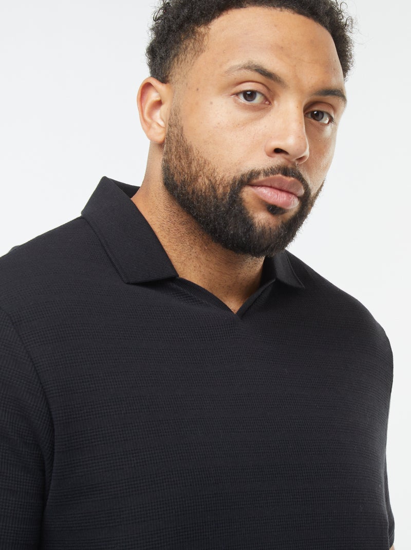 Polo em malha piqué Preto - Kiabi