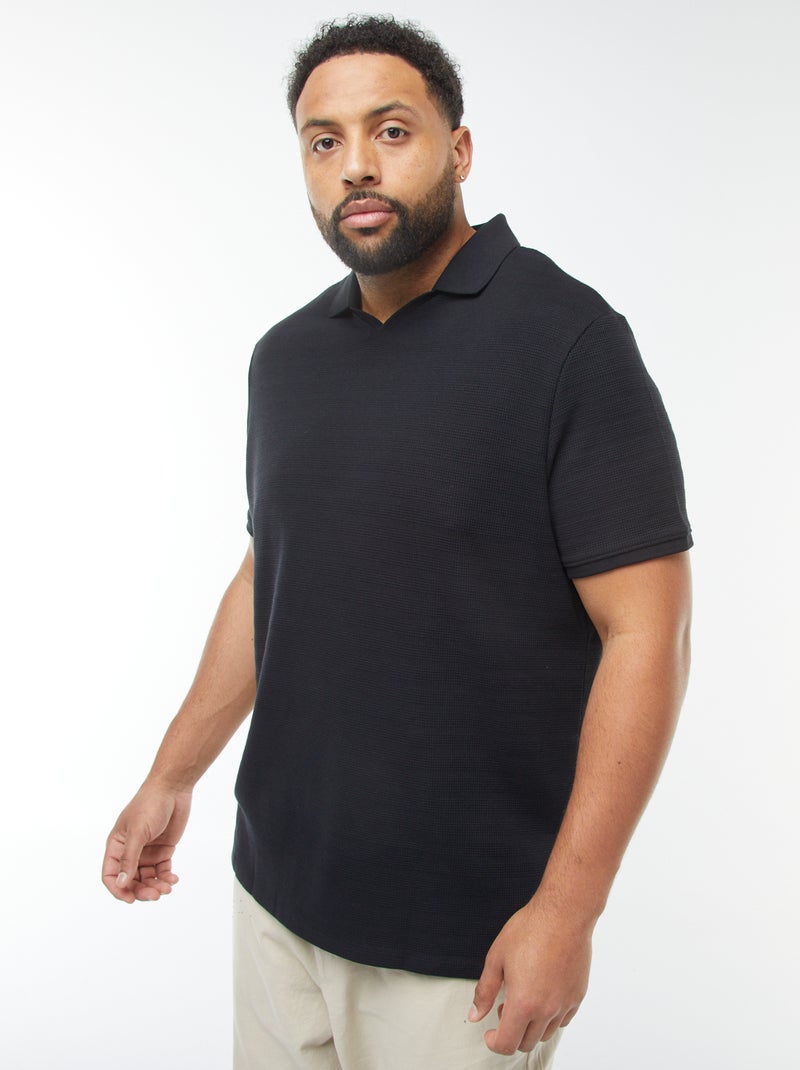 Polo em malha piqué Preto - Kiabi