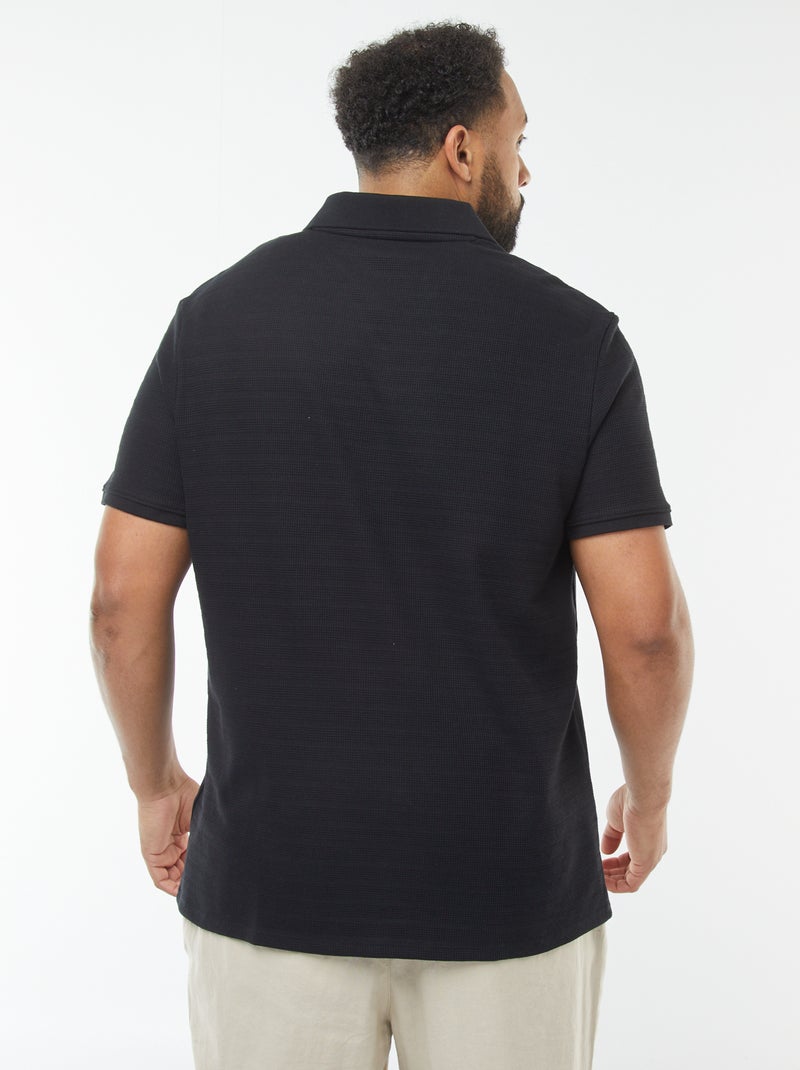 Polo em malha piqué Preto - Kiabi