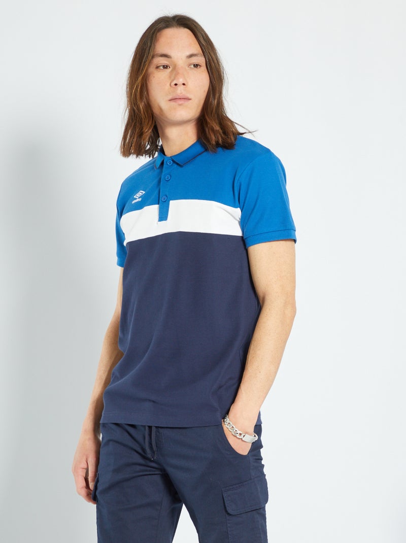 Polo em malha piqué 'umbro' AZUL - Kiabi