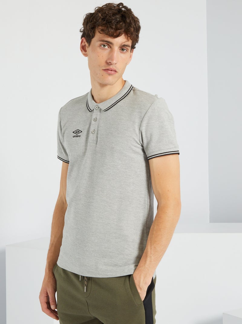 Polo em malha piqué 'Umbro' CINZA - Kiabi