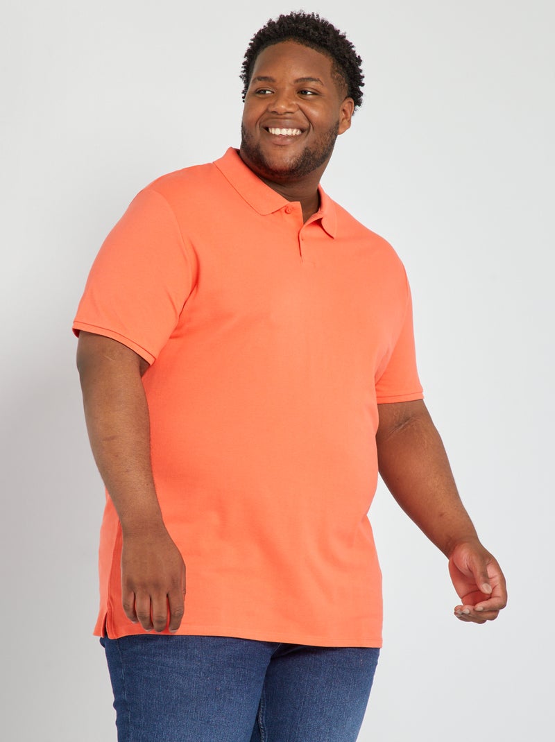 Polo em malha piqué Vermelho Coral - Kiabi
