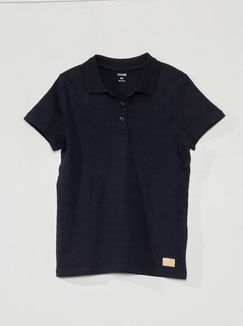 Polo em malha relevo AZUL - Kiabi