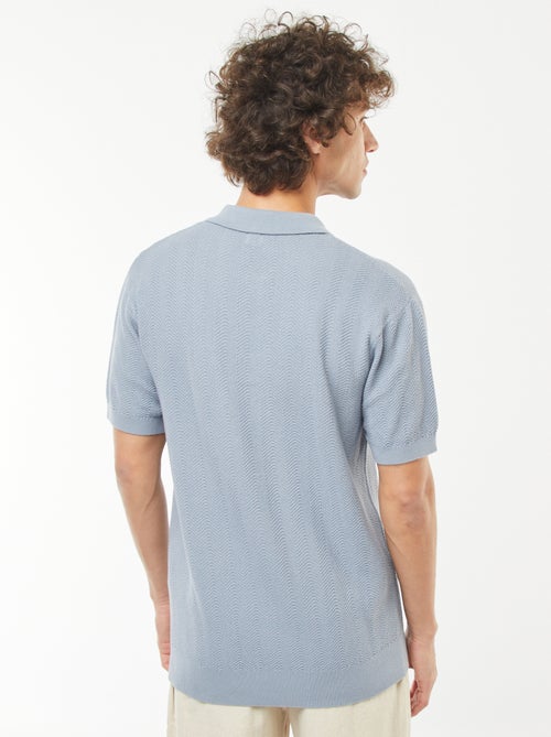 Polo em malha tricô de manga curta - Kiabi