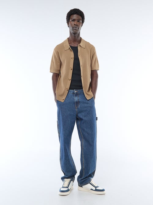 Polo em malha waffle - Kiabi