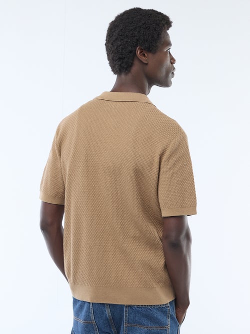 Polo em malha waffle - Kiabi