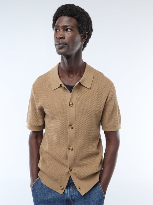 Polo em malha waffle - Kiabi