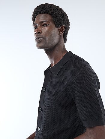 Polo em malha waffle