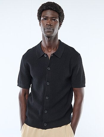 Polo em malha waffle