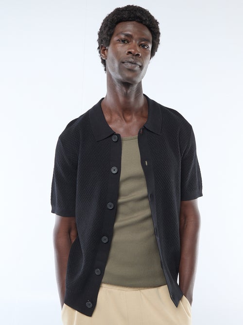 Polo em malha waffle - Kiabi