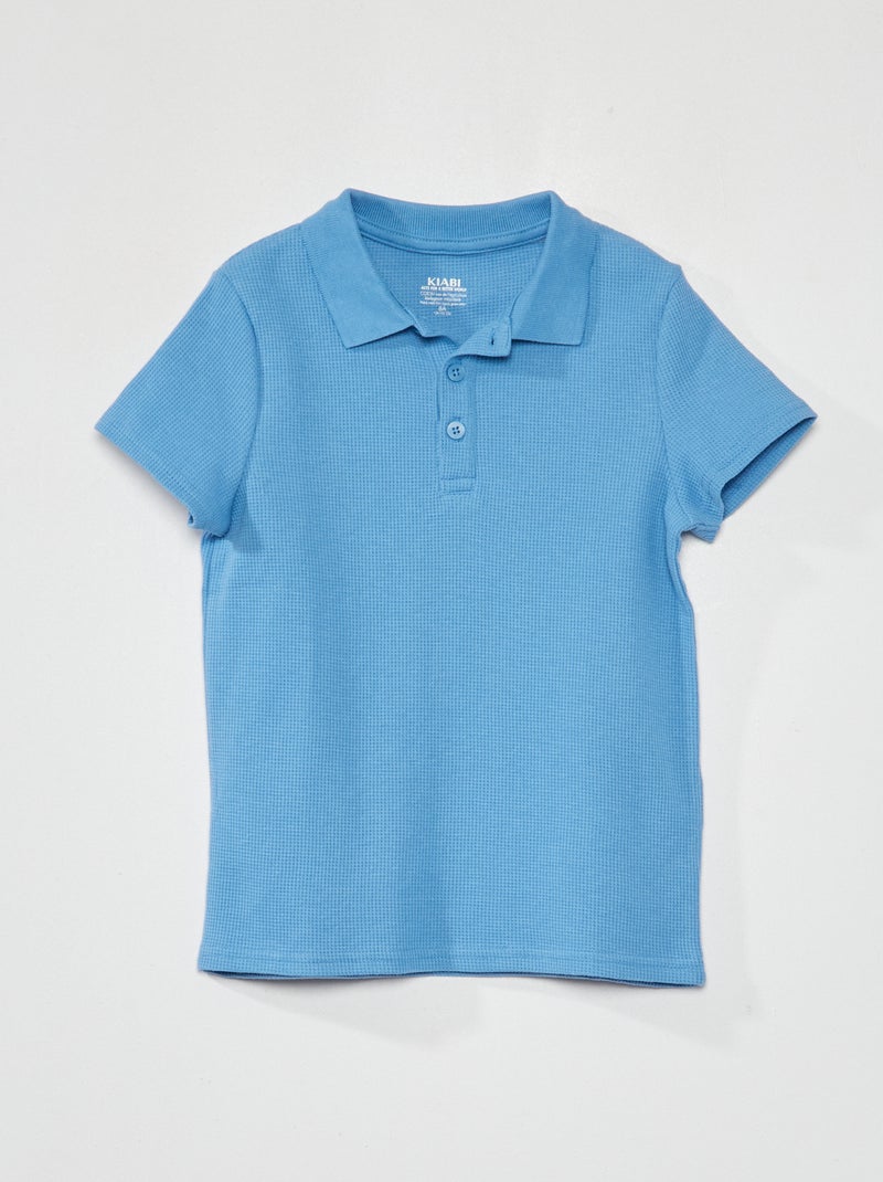 Polo em ninho de abelha AZUL - Kiabi