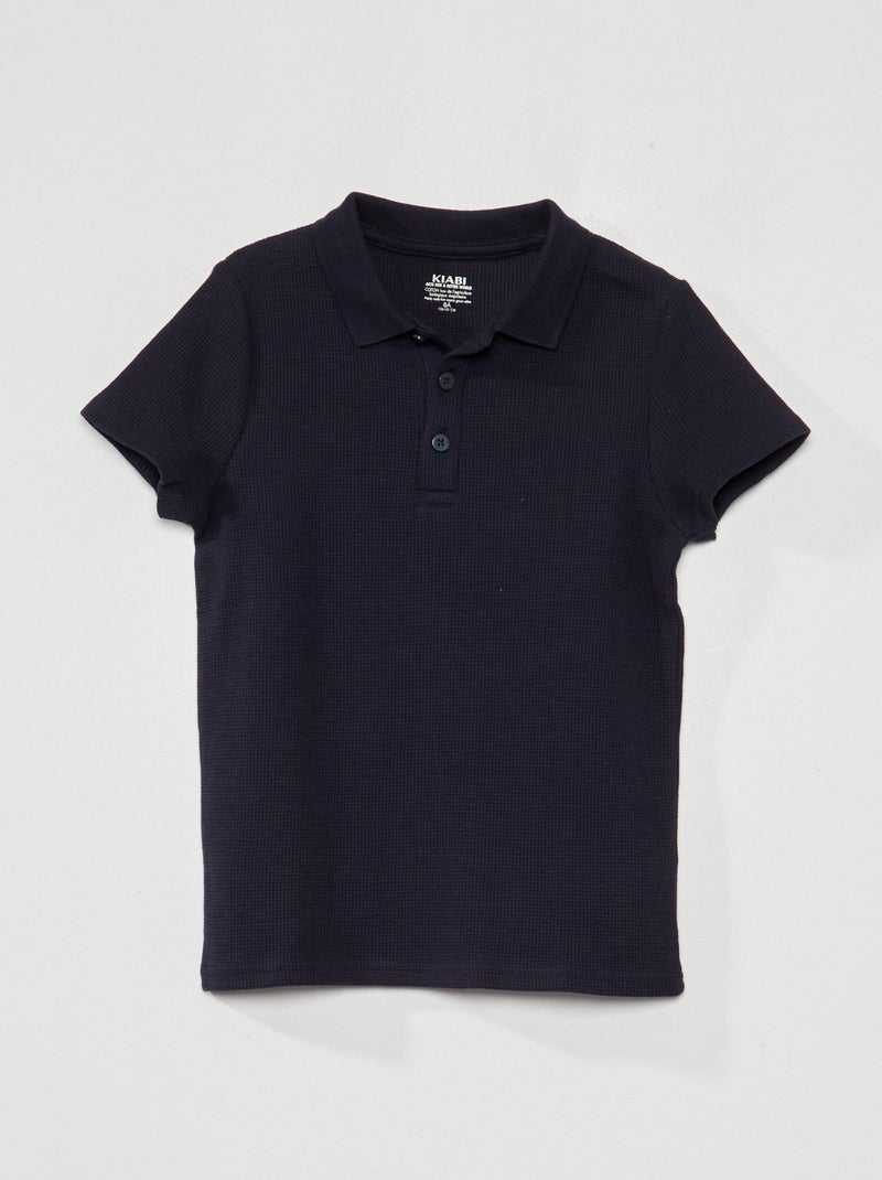 Polo em ninho de abelha AZUL - Kiabi