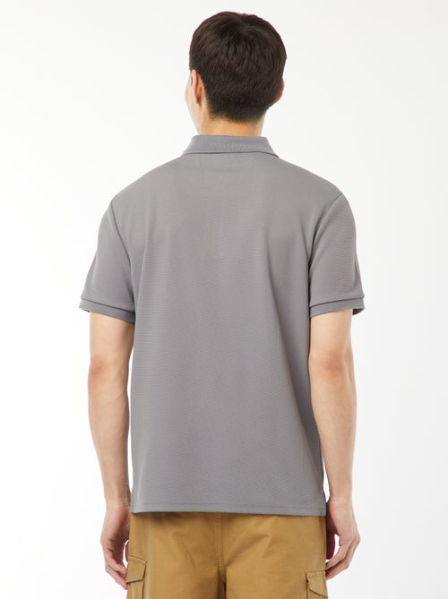 Polo em ninho de abelha e gola com fecho - Kiabi