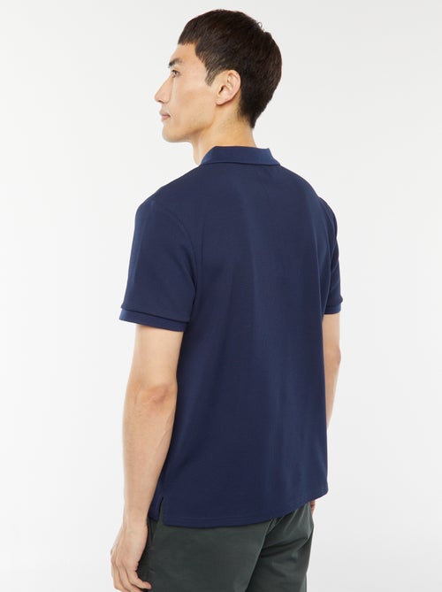 Polo em ninho de abelha e gola com fecho - Kiabi