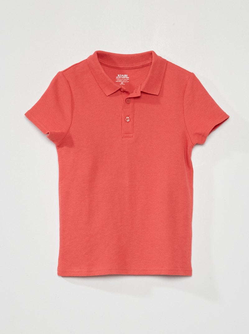 Polo em ninho de abelha VERMELHO - Kiabi