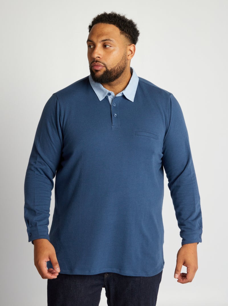 Polo em piqué AZUL - Kiabi