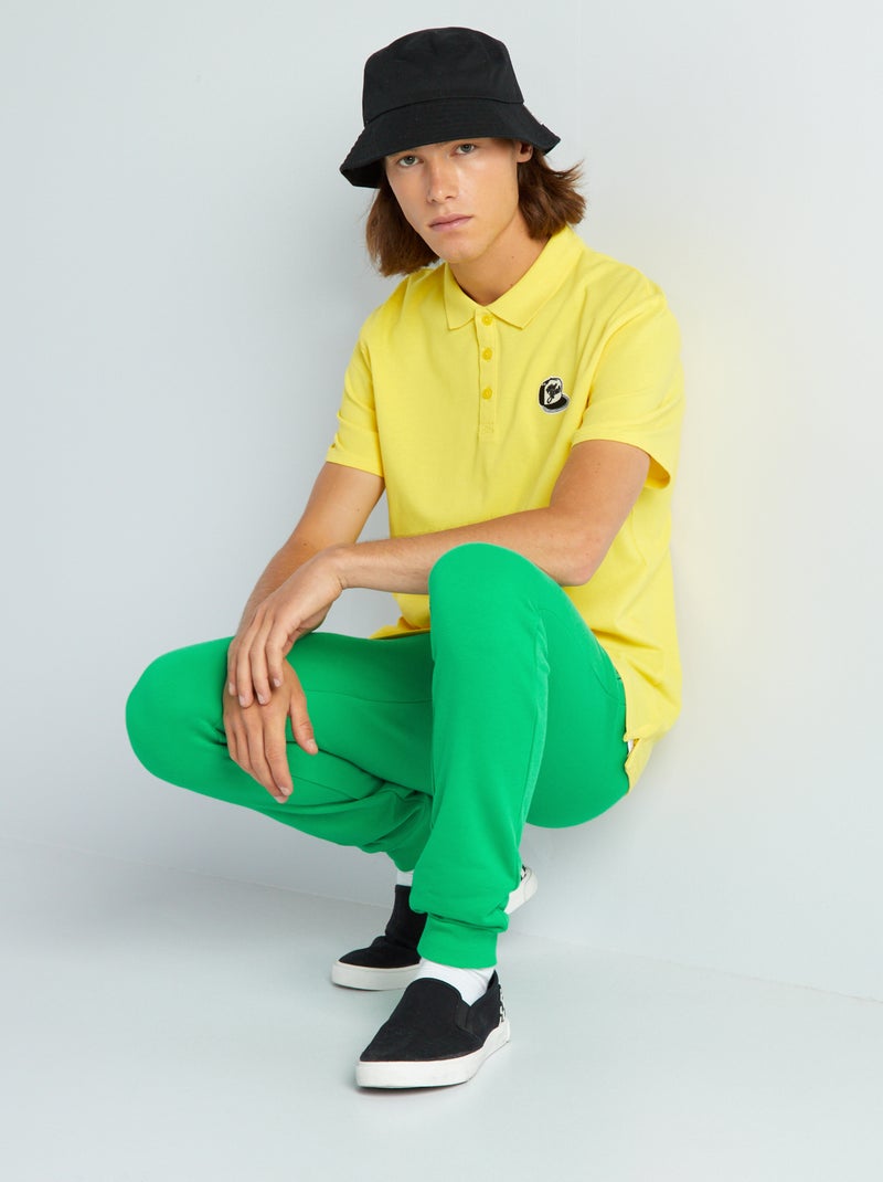 Polo em piqué de algodão AMARELO - Kiabi