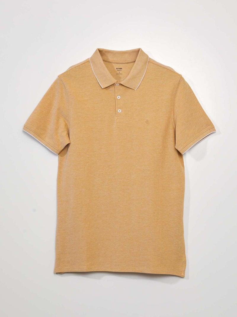 Polo em piqué de algodão AMARELO - Kiabi