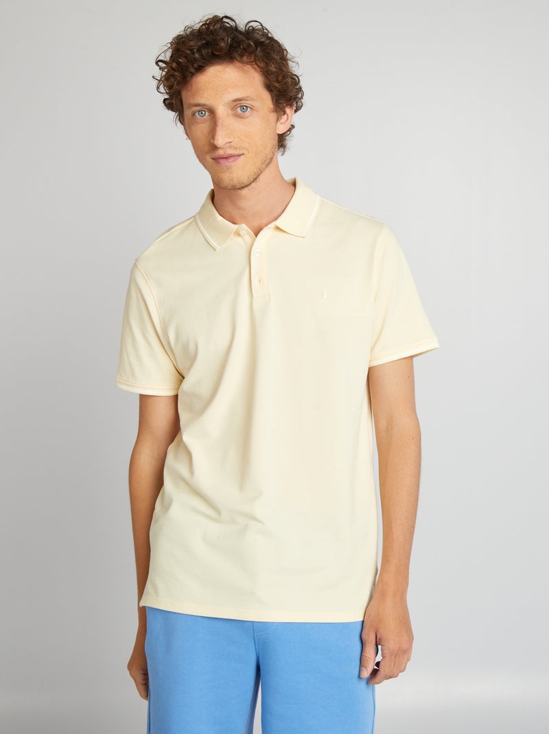 Polo em piqué de algodão AMARELO - Kiabi