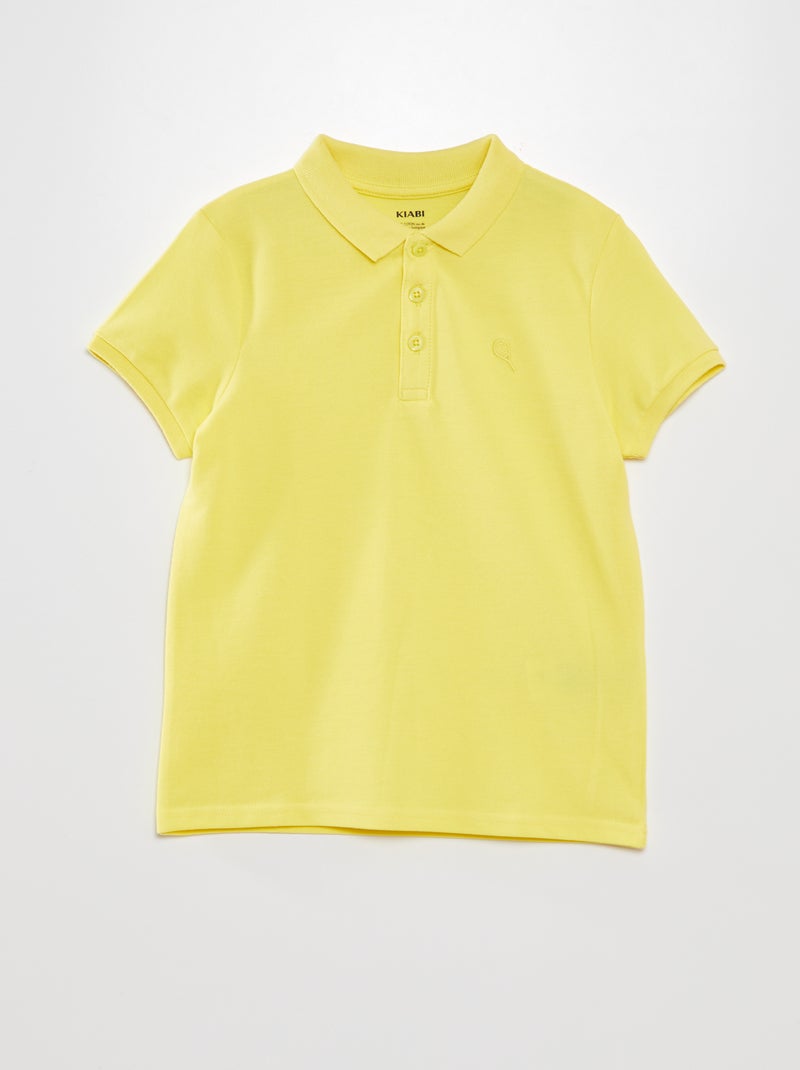 Polo em piqué de algodão Amarelo - Kiabi