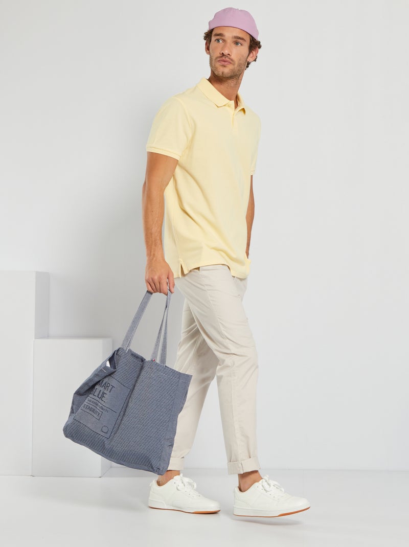 Polo em piqué de algodão AMARELO - Kiabi
