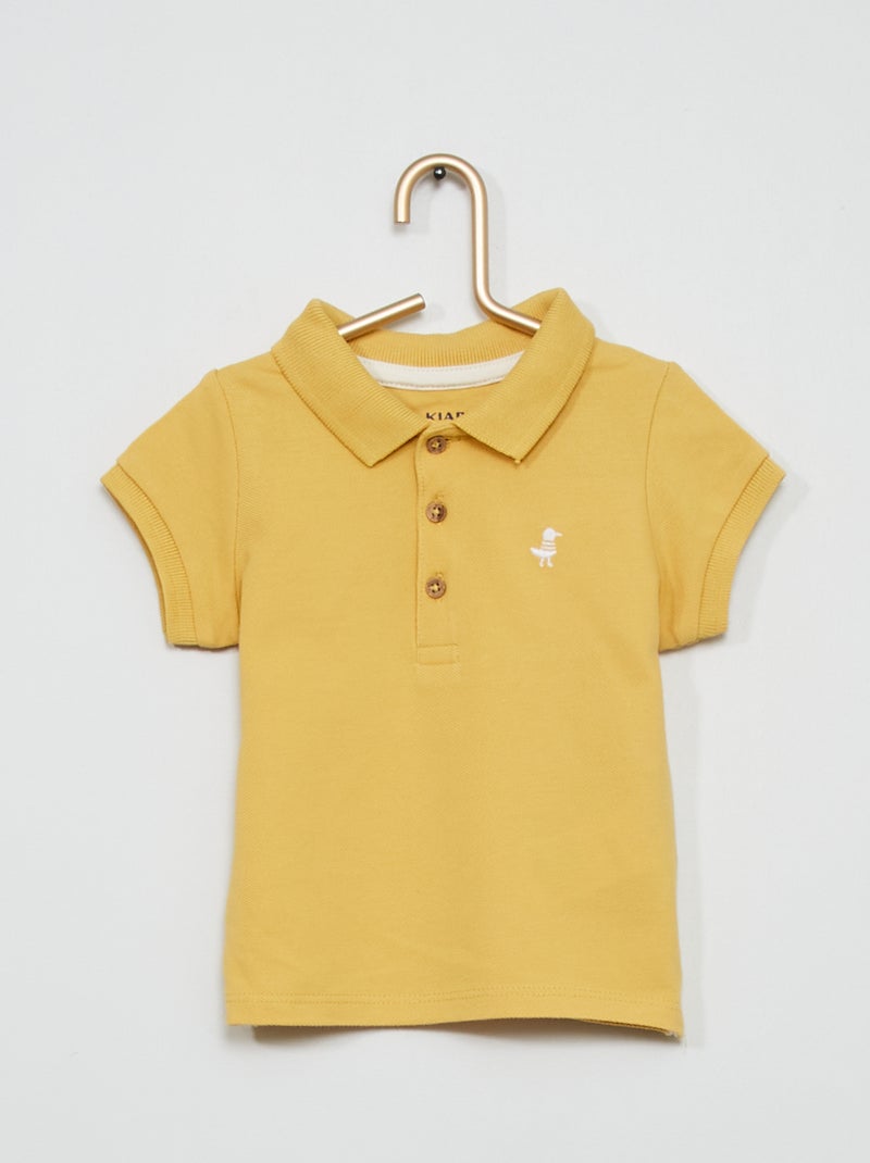 Polo em piqué de algodão AMARELO - Kiabi