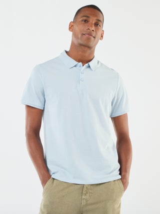 Polo em piqué de algodão