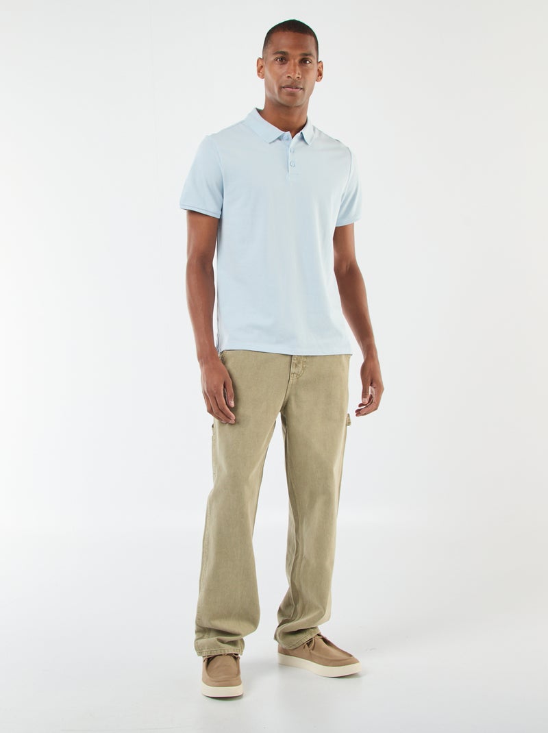 Polo em piqué de algodão Azul - Kiabi