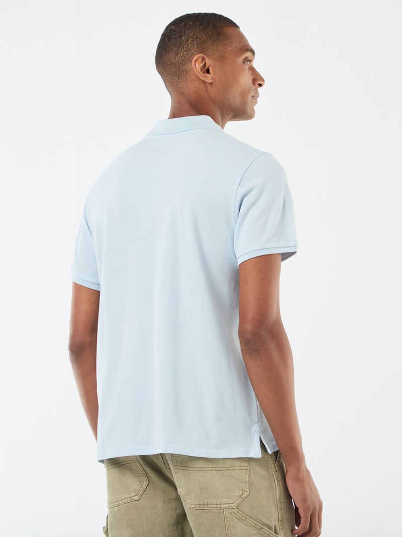 Polo em piqué de algodão Azul - Kiabi