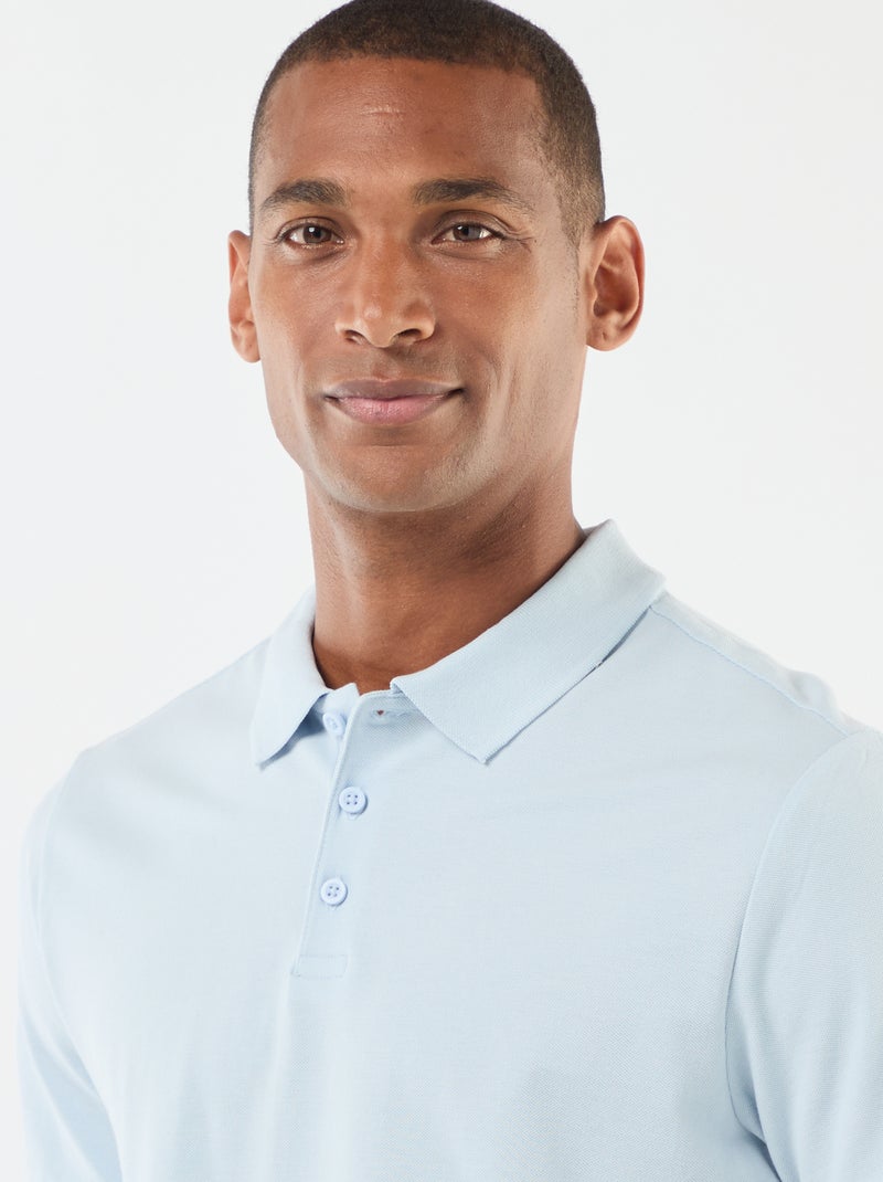 Polo em piqué de algodão Azul - Kiabi