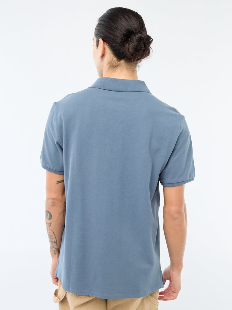 Polo em piqué de algodão Azul - Kiabi